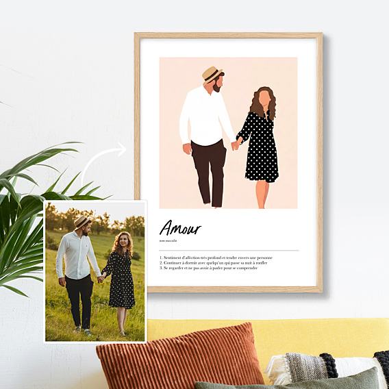 Poster famille Définition amour minimaliste