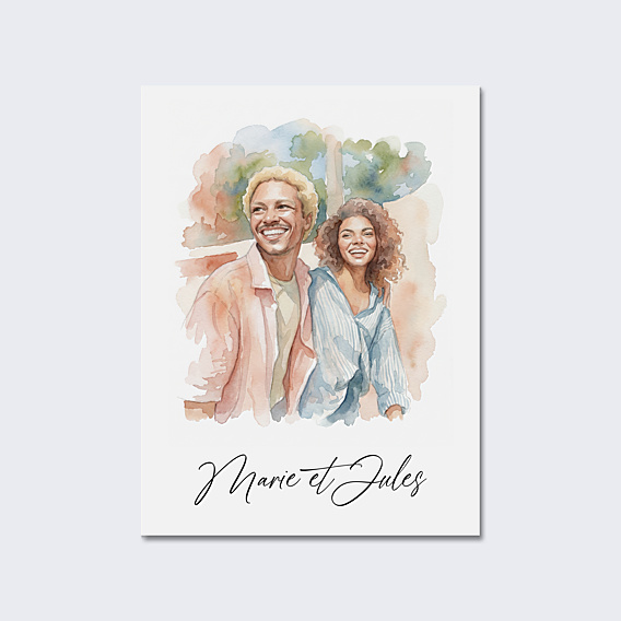 Poster famille Portrait en aquarelle