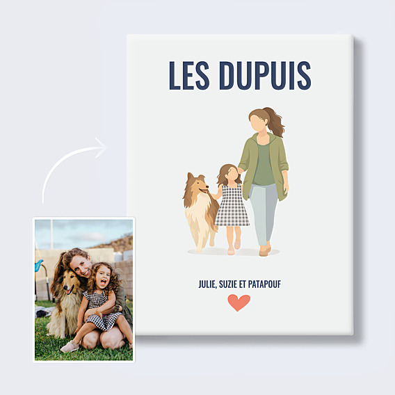 Poster famille Portrait aligné minimaliste