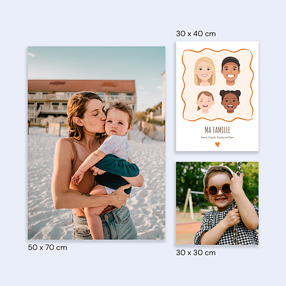 Poster famille Visages minimalistes