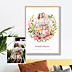 Poster famille Portrait en aquarelle avec couronne champêtre