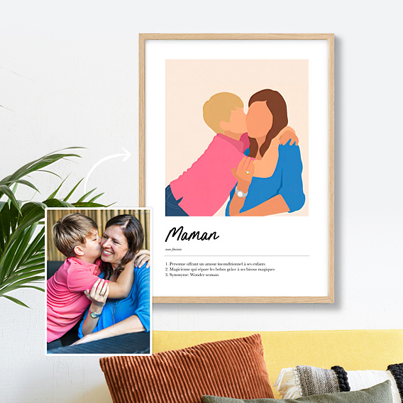 Poster famille Définition maman minimaliste