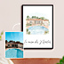 Poster famille Maison en aquarelle