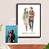 Poster famille Portrait aquarelle aligné simple