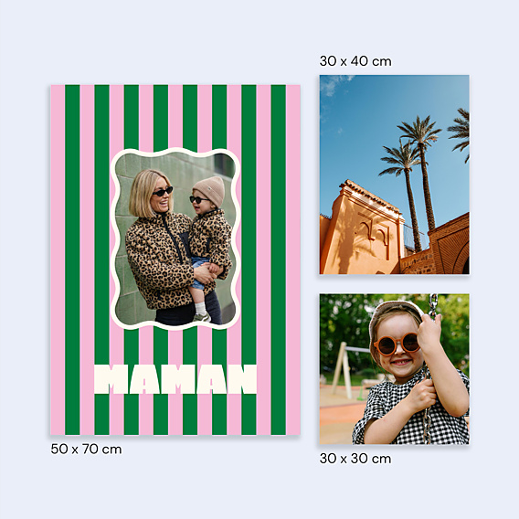 Poster famille Rayures d'amour maman