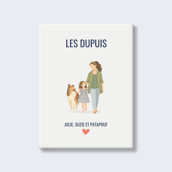 Poster famille Portrait aligné minimaliste