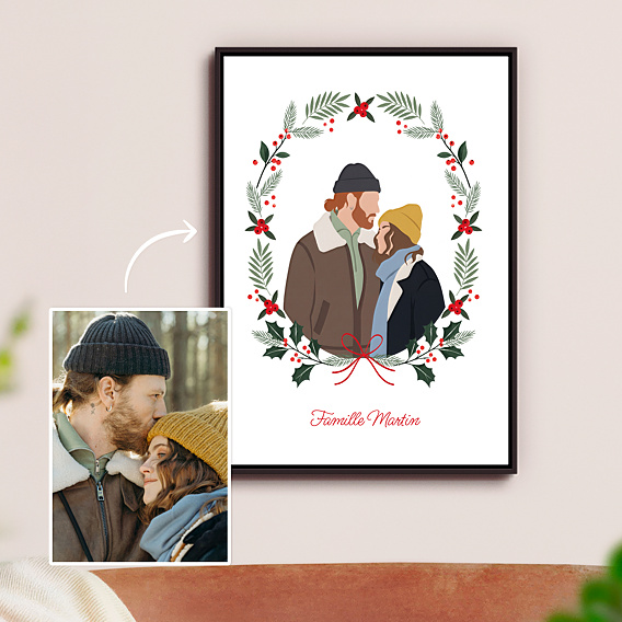Poster famille Couronne de Noël