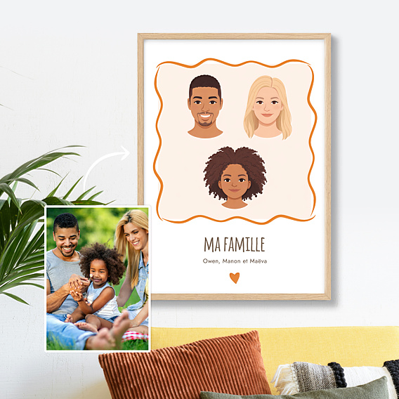 Poster famille Visages minimalistes