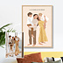 Affiche famille Portrait en illustration minimaliste