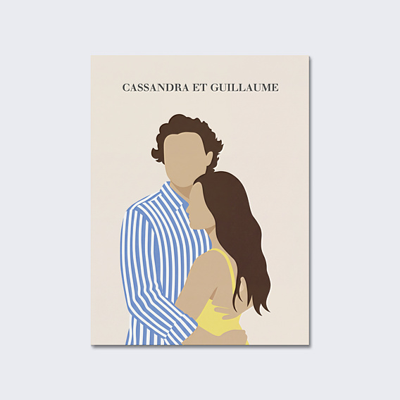 Poster famille Portrait en illustration minimaliste