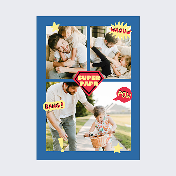 Poster famille Papa héros