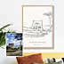 Poster famille Maison en line art