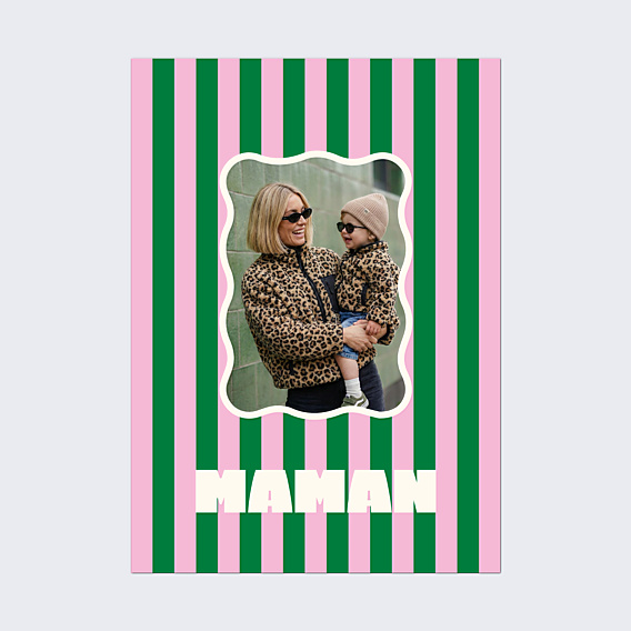 Poster famille Rayures d'amour maman