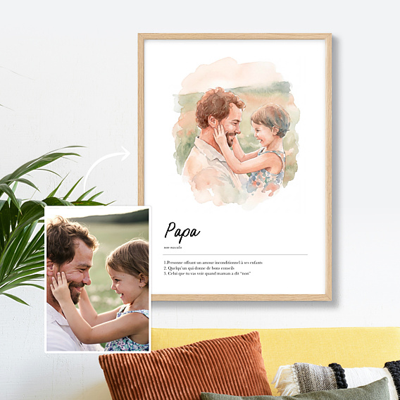 Poster famille Définition papa aquarelle