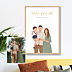 Poster famille Portrait minimaliste ajusté
