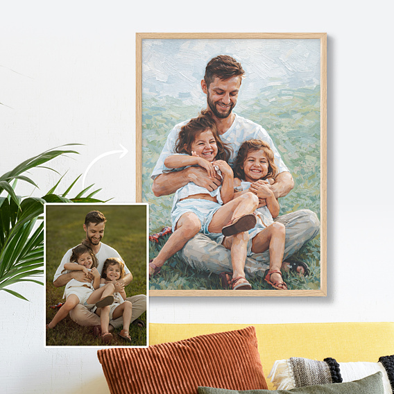 Affiche famille Portrait en peinture à l’huile