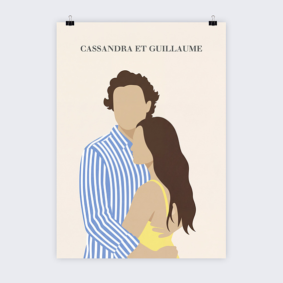 Affiche famille Couple en illustration minimaliste Recto