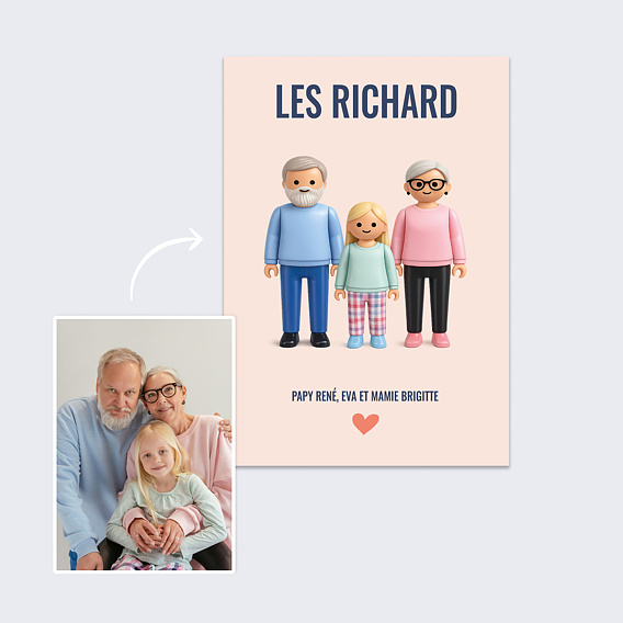 Poster famille Portrait en figurine