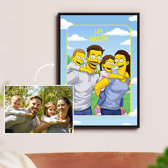 Poster famille Portrait en cartoon