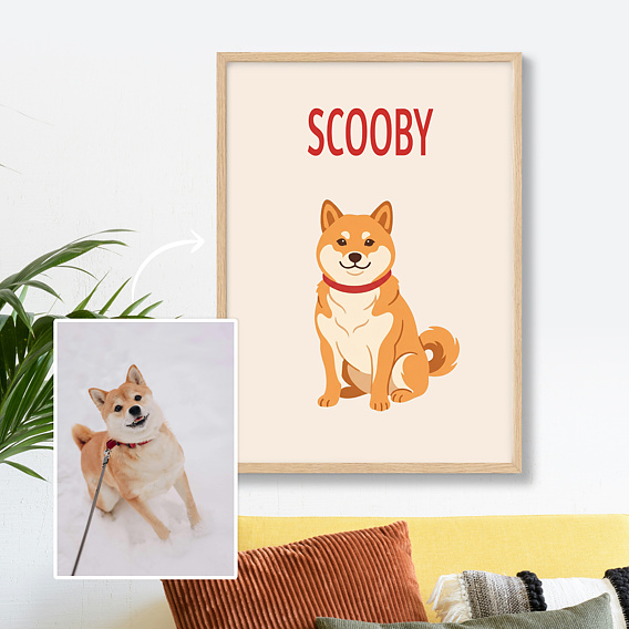 Poster famille Mon animal stylisé