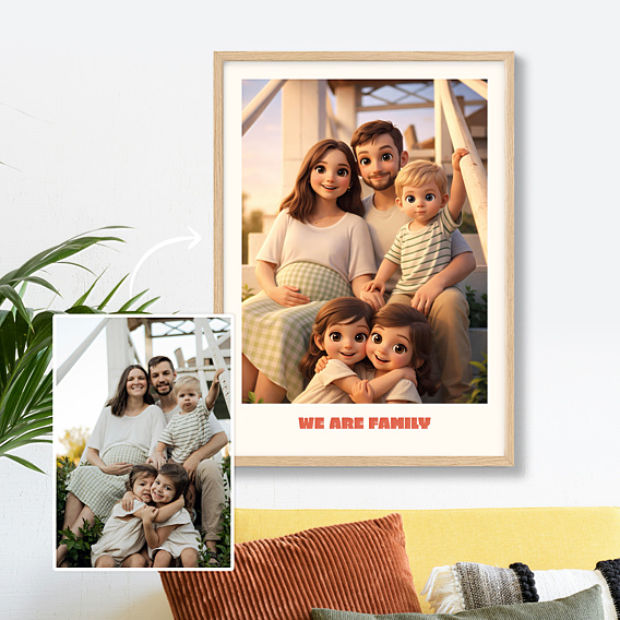 Poster famille Portrait en film d'animation