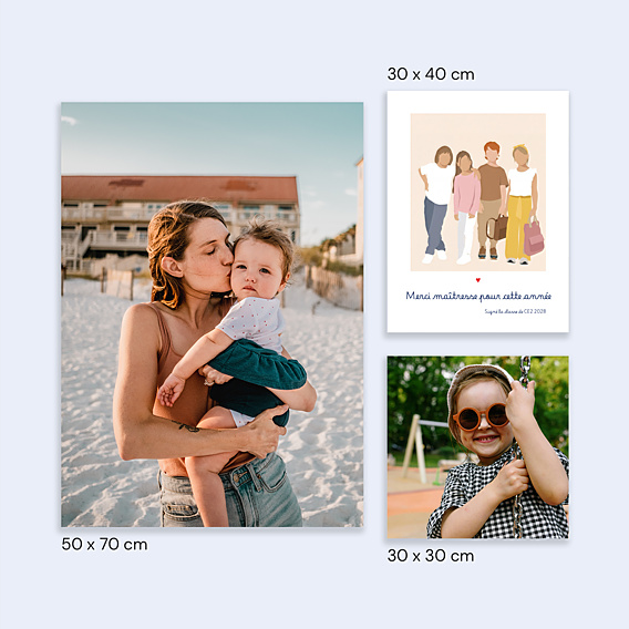Poster famille Portrait de classe minimaliste
