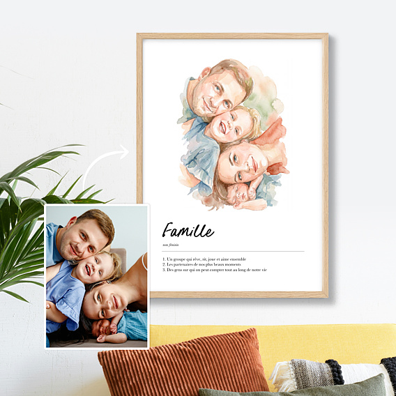 Poster famille Définition famille aquarelle
