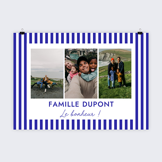 Poster famille Traits bleus