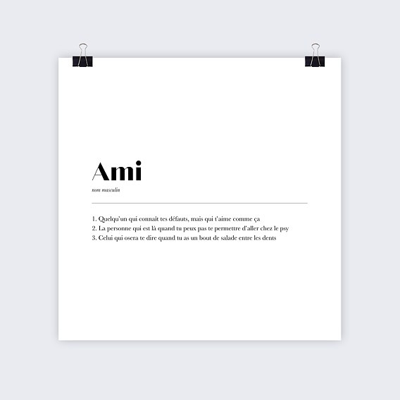 Poster personnalisé Définition Ami