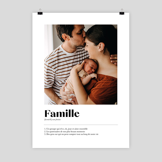 Poster Personnalisé Définition Famille Photo - Popcarte