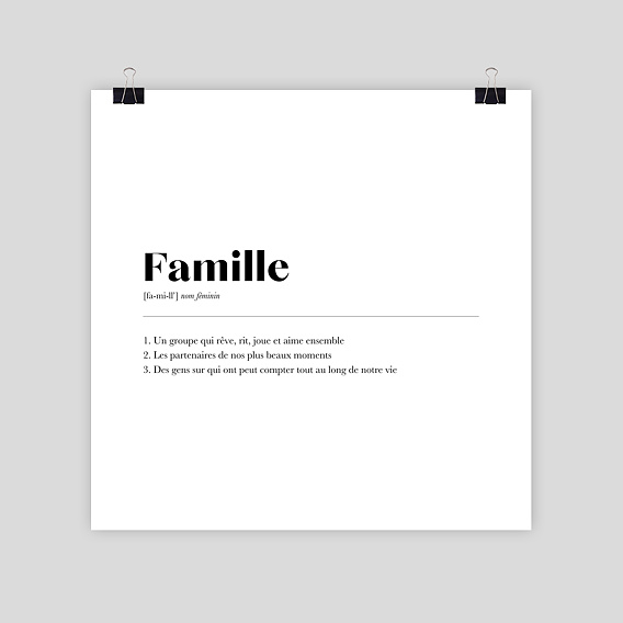 Poster Personnalis� D�finition Famille