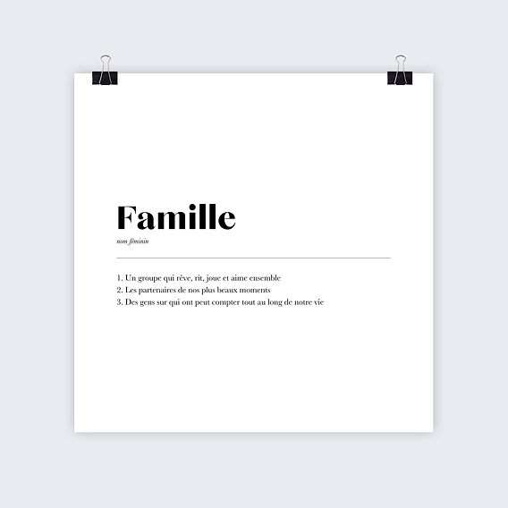 Poster personnalisé Définition Famille