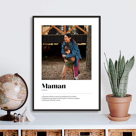 Poster personnalisé Définition Maman Photo