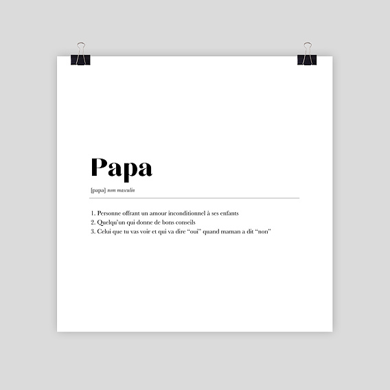 Affiche définition Papa - L'Atelier Typodeco - Affiches personnalisées