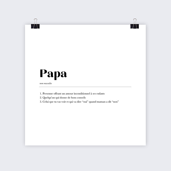 Poster personnalisé Définition Papa