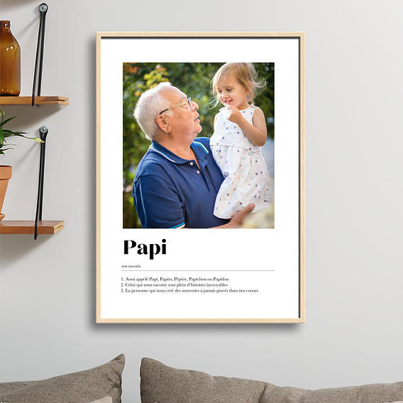 Affiche Personnalisée Papa Imprimé Ou Numérique Père, Grand-père  Grands-parents Cadeau Personnalisé Définition Prénom 