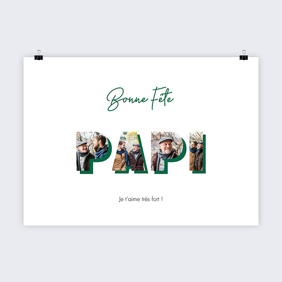 Poster personnalisé Lettres Papi