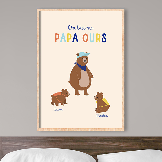 Poster personnalisé Papa ours