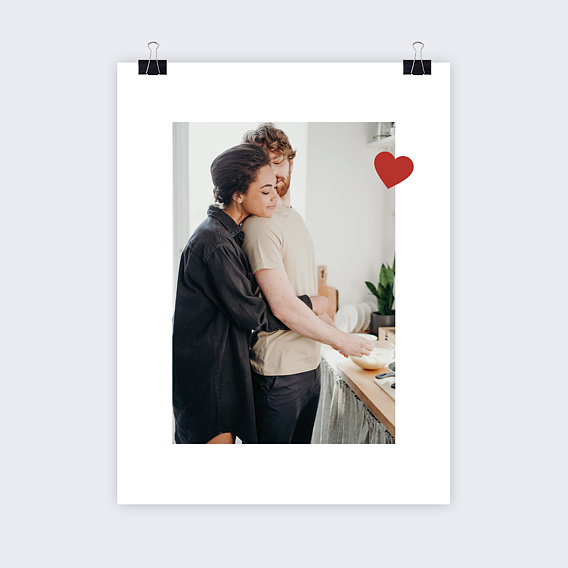 Poster personnalisé Photo Coeur Rouge