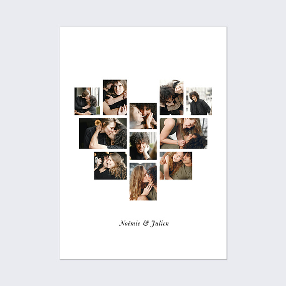 Poster famille Pêle-Mêle Coeur