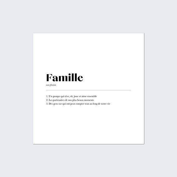 Poster famille Définition Famille