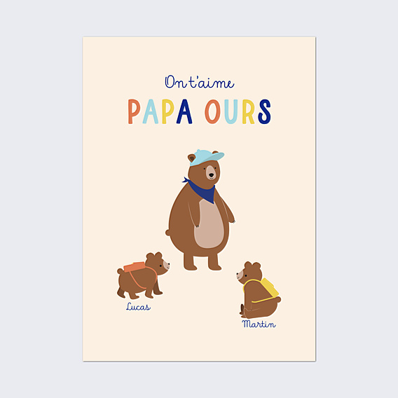 Poster famille Papa ours