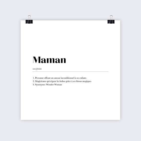 Affiche famille Définition Maman Recto