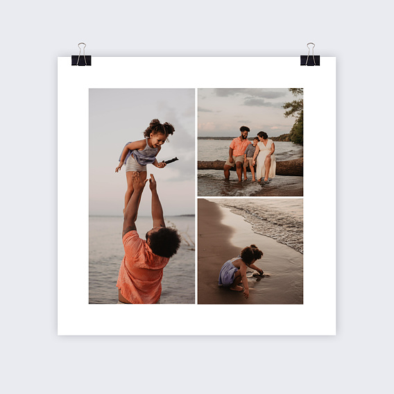 Affiche famille Cadre Trois Photos Recto