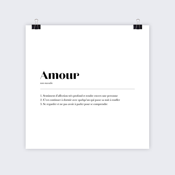 Poster Personnalisé Définition Amour - Popcarte