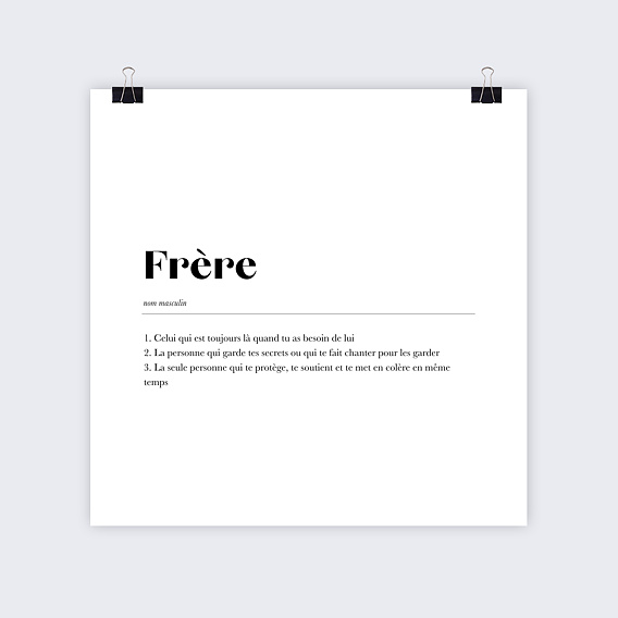 Affiche famille Définition Frère Recto