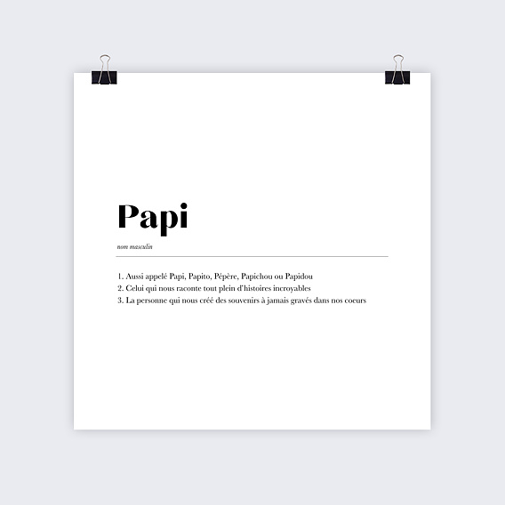 Affiche famille Définition Papi Recto