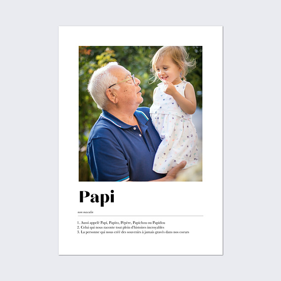 Poster famille Définition Papi Photo