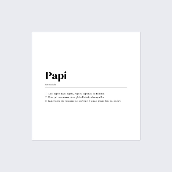 Poster famille Définition Papi