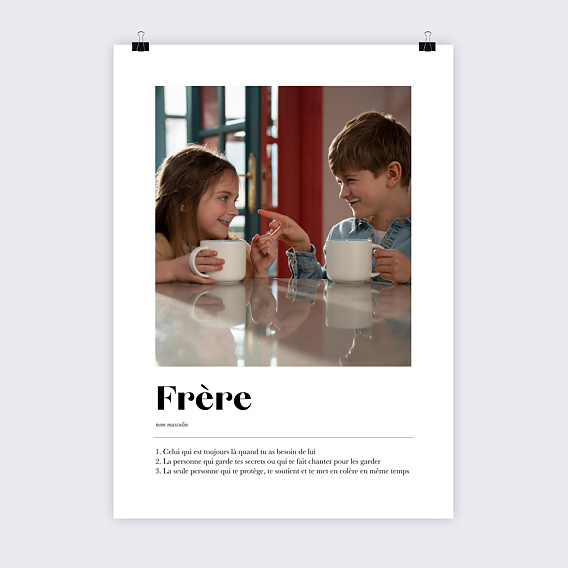 Affiche famille Définition Frère Photo Recto